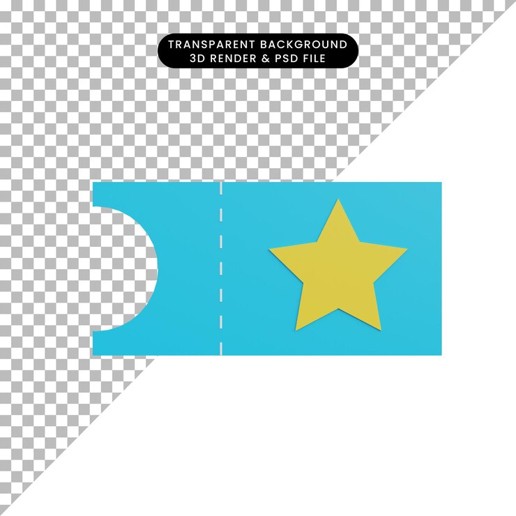 PSD 3d illustration simple object ticket