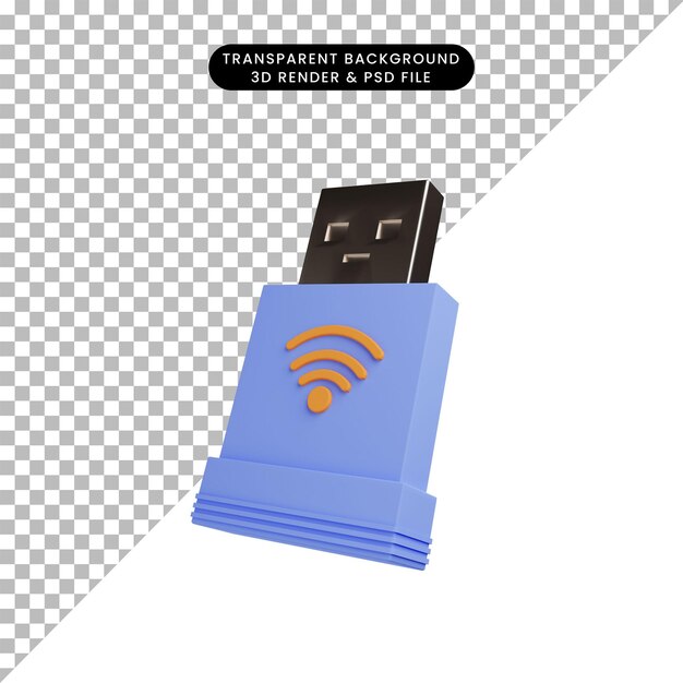 Illustrazione 3d oggetto semplice tp link mini wifi