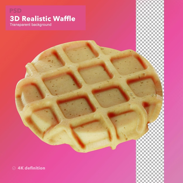 PSD 3d illustration of a simple waffle