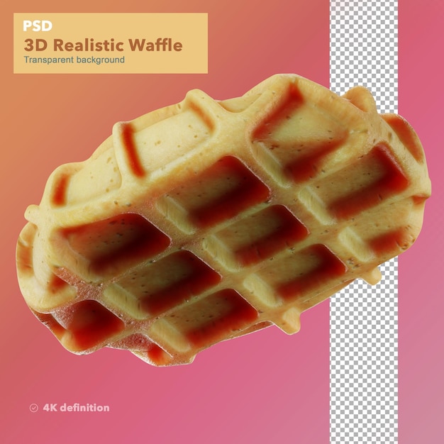 PSD illustrazione 3d di un semplice waffle