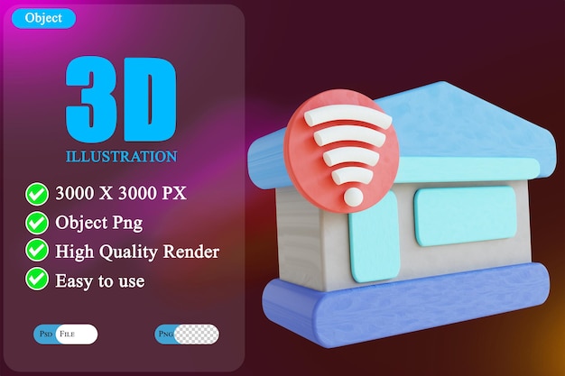 PSD 3d illustration smart home 3