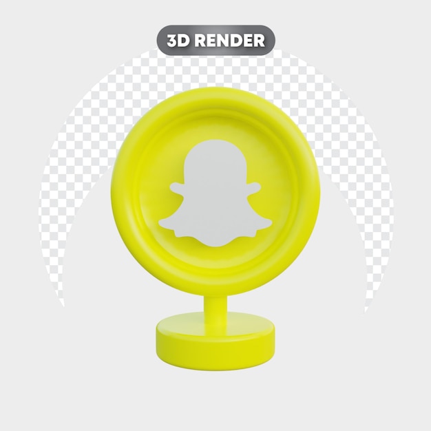 3d illustration of social media isolated snapchat