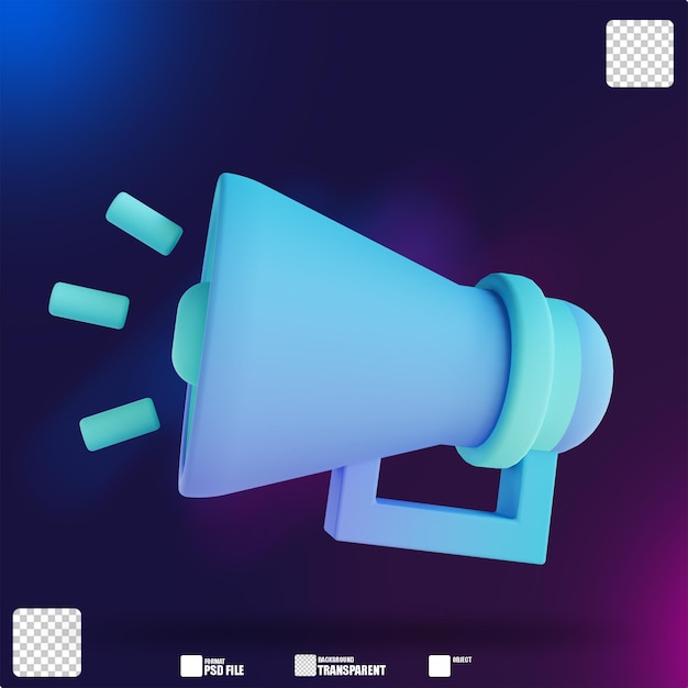 3d illustration soft color megaphone 2