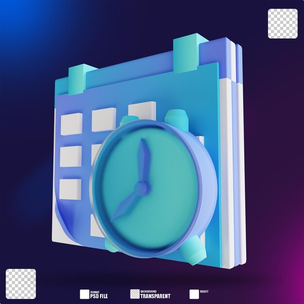 PSD 3d illustration soft color time management 2