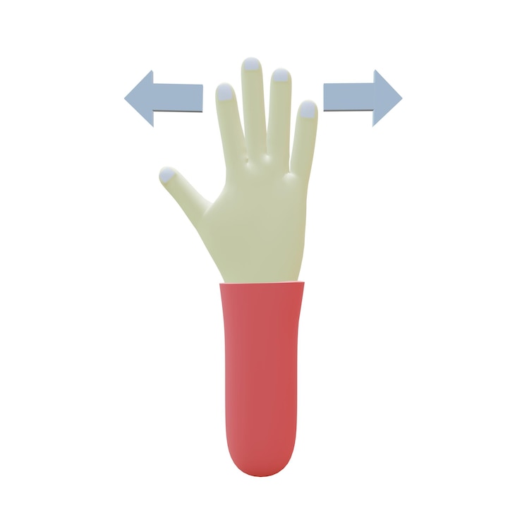 PSD 3d illustration of spread fingers gesture with transparent background