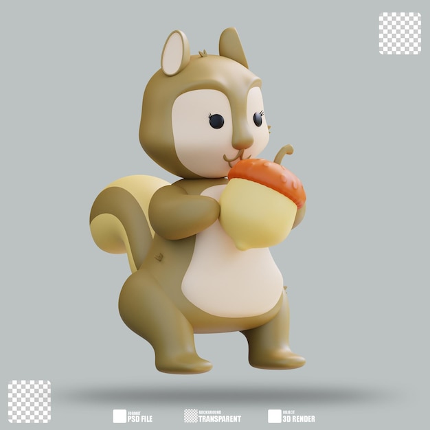 PSD 3d illustration squirrel 3