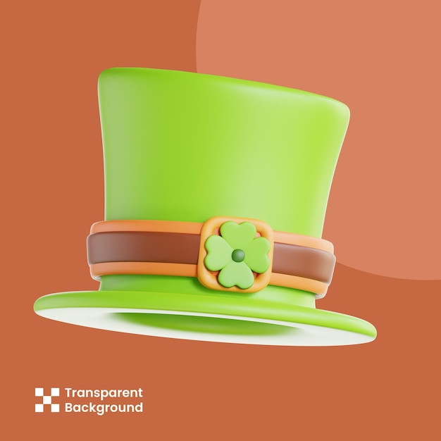 PSD 3d illustration of st patrick hat