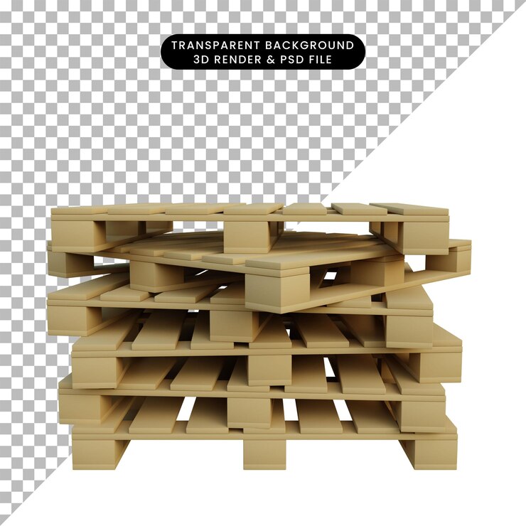 PSD 3d illustration stack of pallet