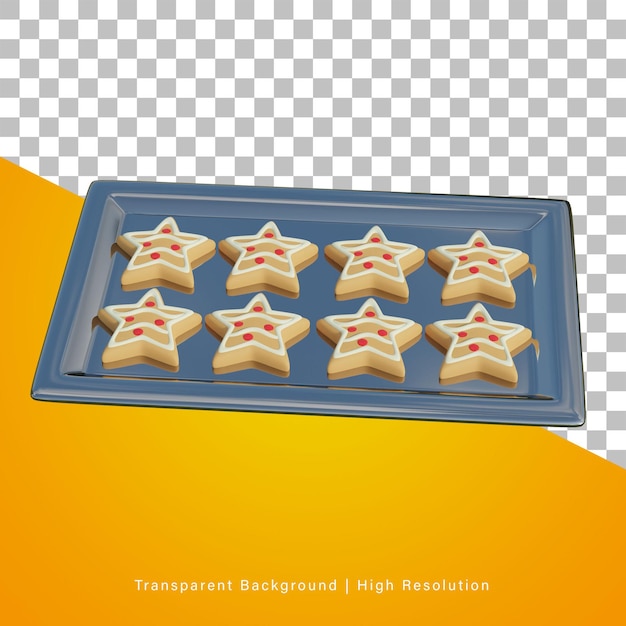 3d illustration of star gingerbread