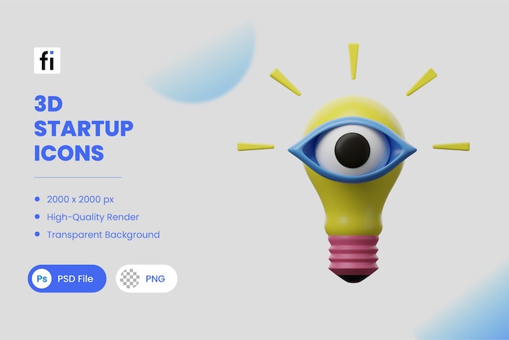 PSD 3d illustration startup vision
