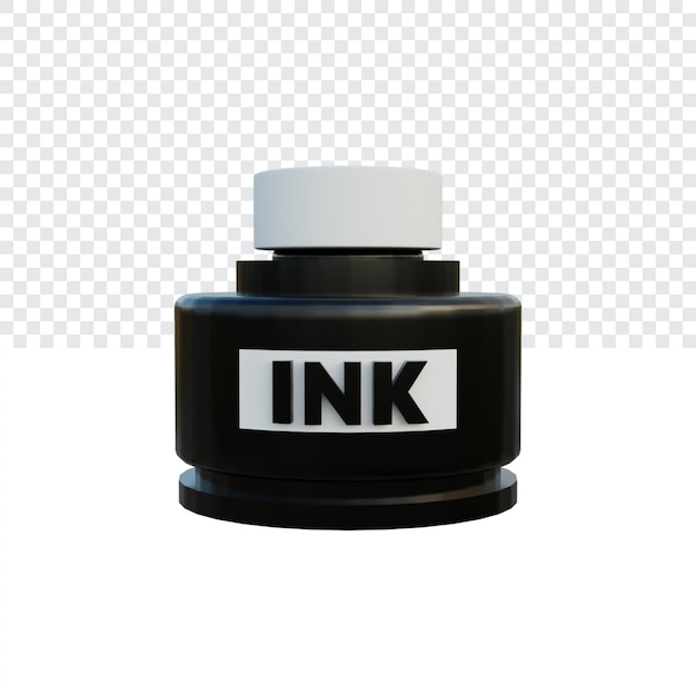 PSD 3d illustration stationary ink bottle