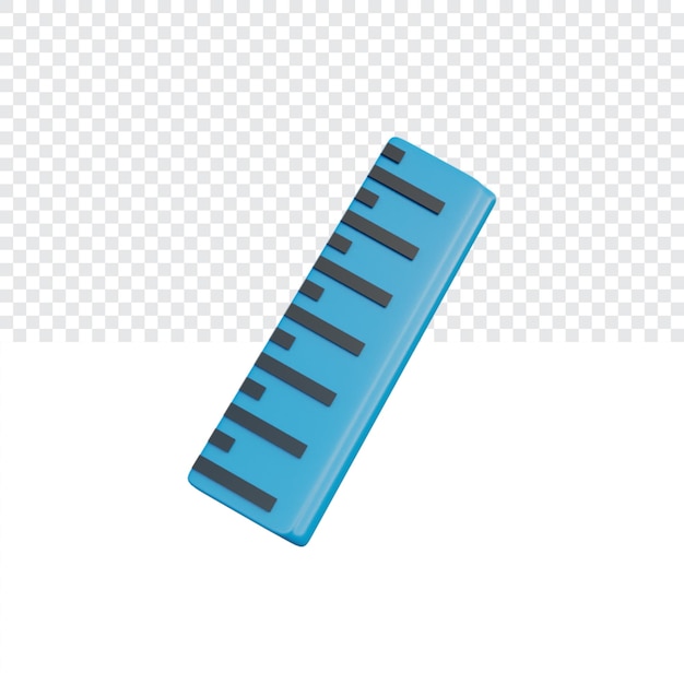 PSD 3d illustration stationary ruler