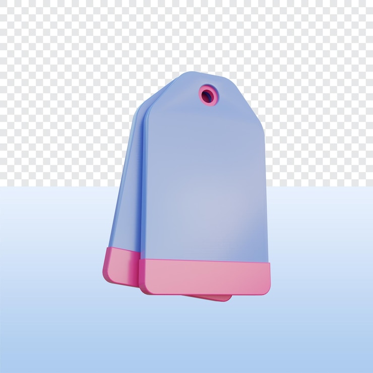 PSD 3d illustration stationary tag