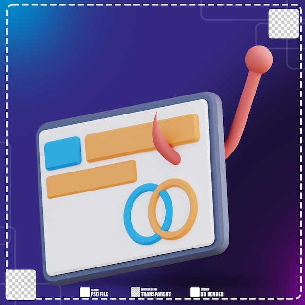 PSD 3d illustration of stolen credit card data 2