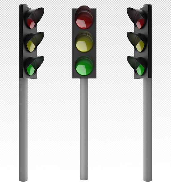 PSD 3d illustration of a stoplight