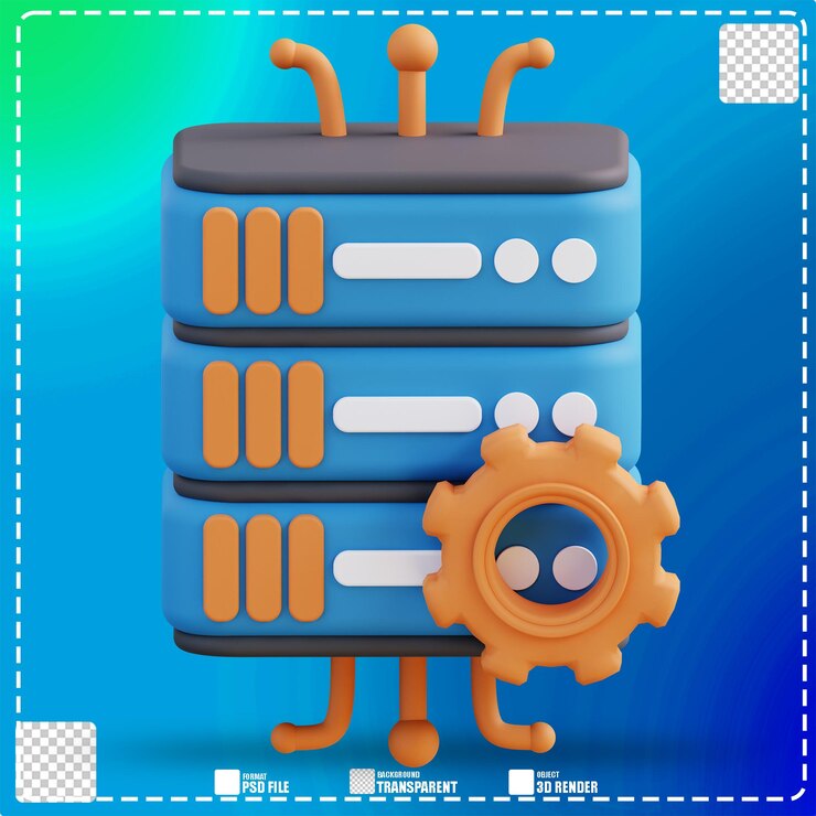 PSD 3d illustration of storage settings management 3
