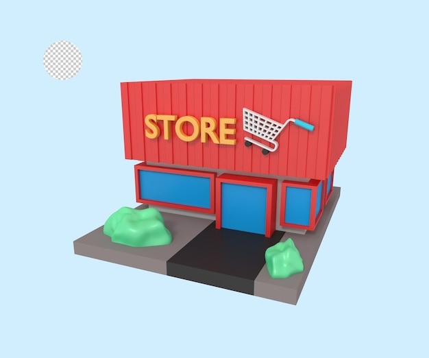 3d illustration of store building