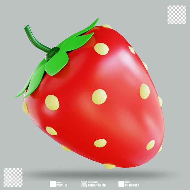 3d illustration strawberry 2