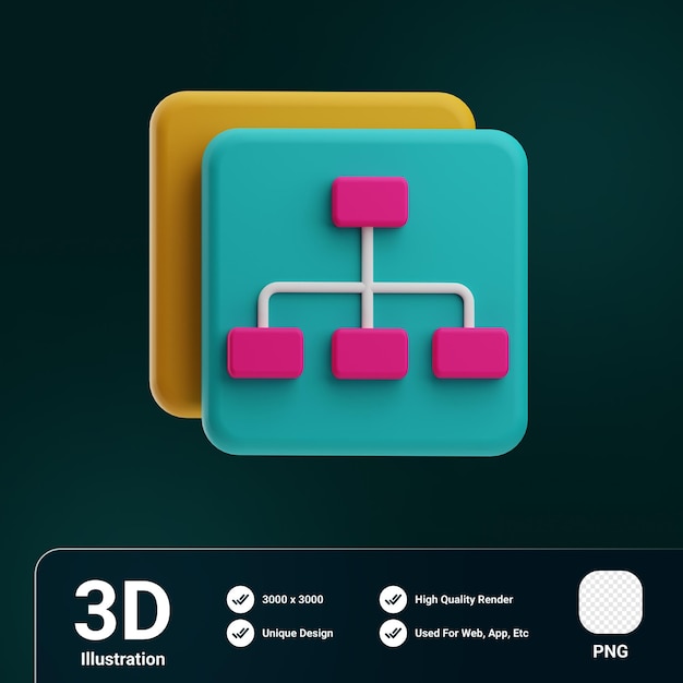 3d illustration structure web development