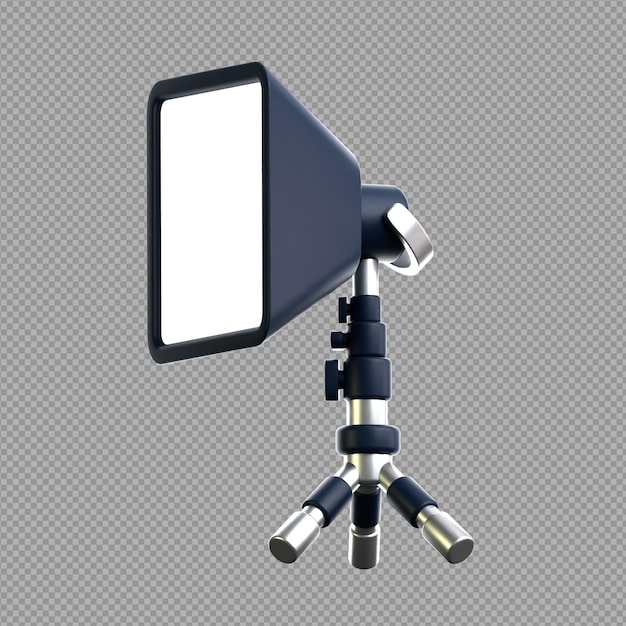 PSD 3d illustration of a studio light or photo light used to shoot photos and videos for modelling