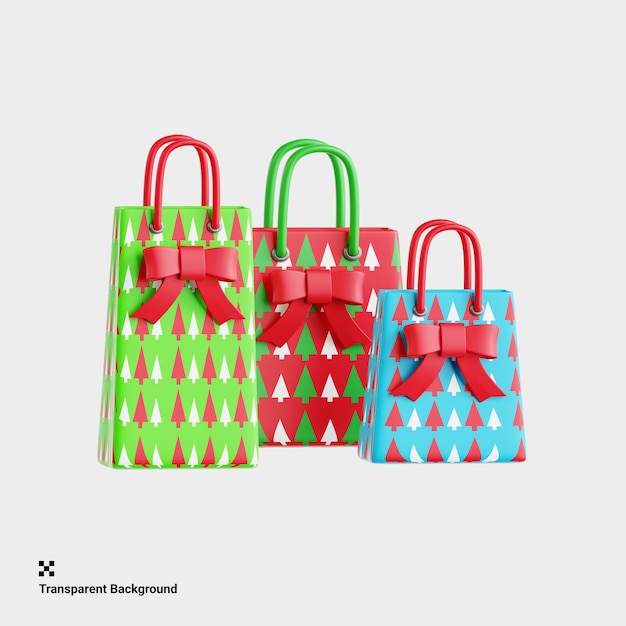 PSD 3d illustration of stylish shopping bag for boxing day purchases