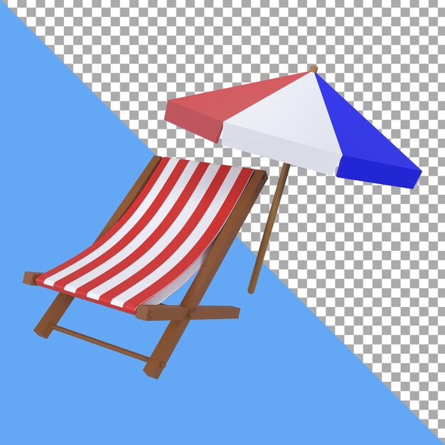 3d illustration summer beach chair