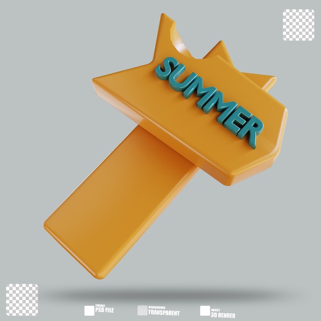 3d illustration summer signpost 3