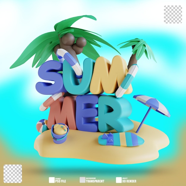 3D illustration summer