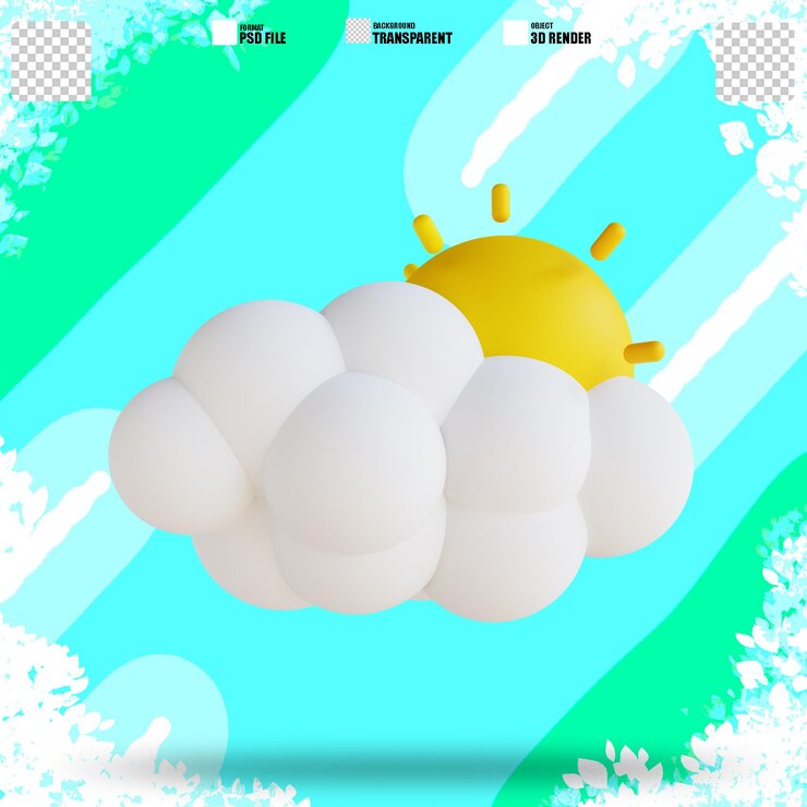 PSD 3d illustration sunny weather 2