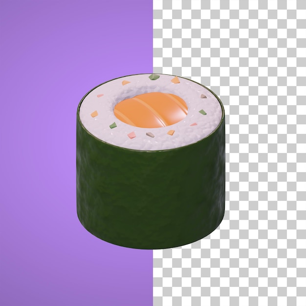 PSD illustrazione 3d dell'icona dell'oggetto sushi