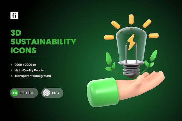 3d illustration sustainable energy conservation