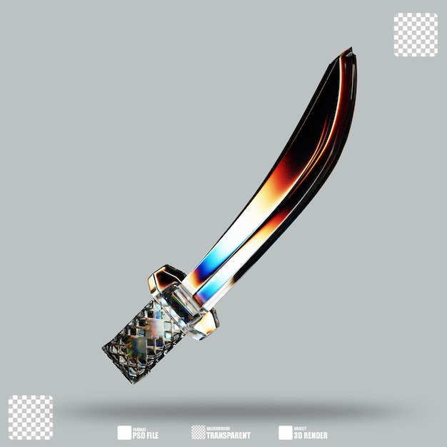 PSD 3d illustration sword glass dispersion 2