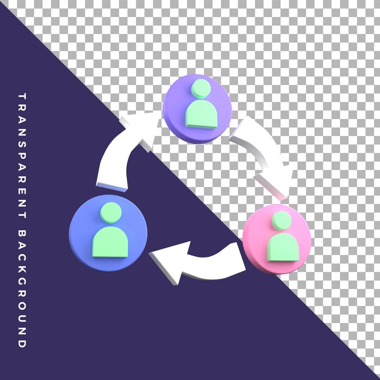 PSD 3d illustration synergy organisation teamwork icon symbol isolated