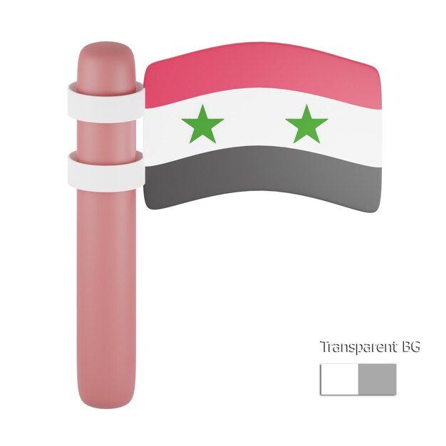 PSD 3d illustration of a syrian flag