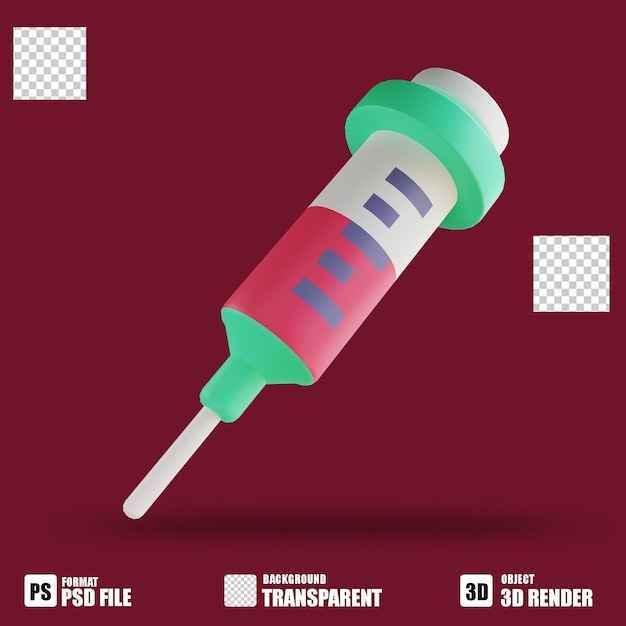 3d illustration syringe 2 suitable for medical