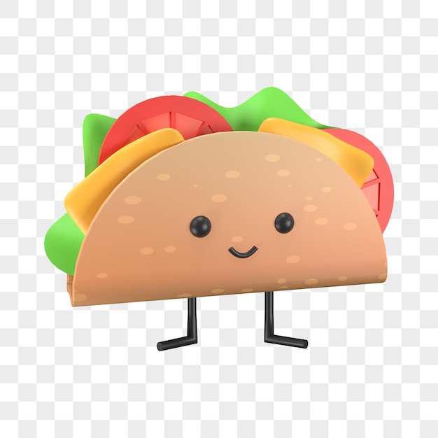 PSD 3d illustration taco street food character