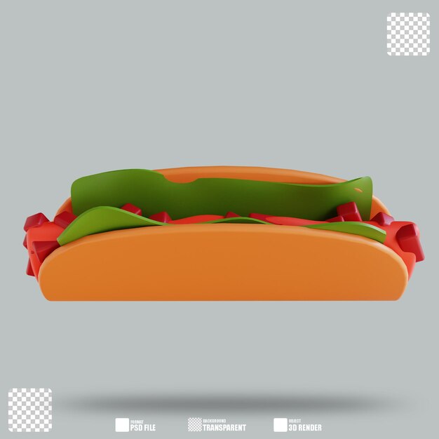 PSD illustrazione 3d tacos