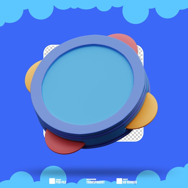 3d illustration tambourine 2