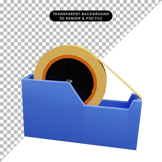 3d illustration of tape cutter