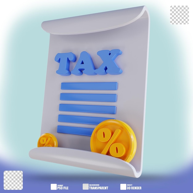 3d illustration tax documents 3