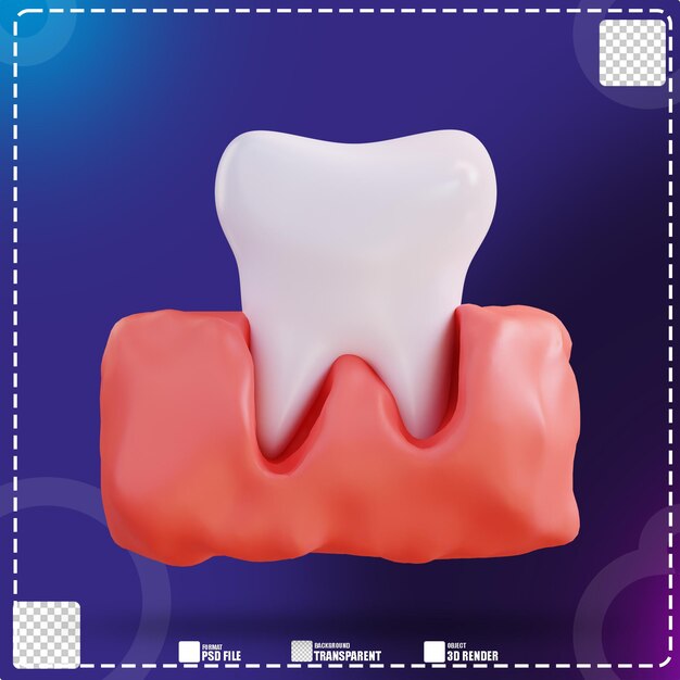 PSD 3d illustrazione di denti e gengive 4