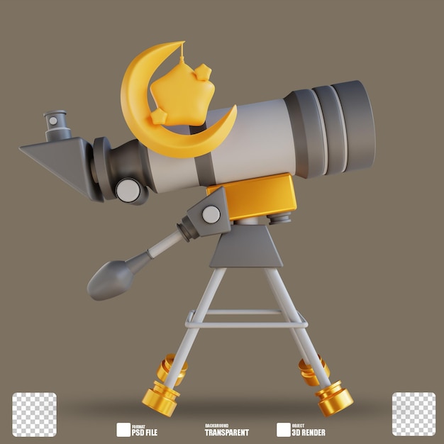 Illustrazione 3d telescopio 2