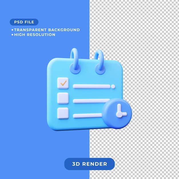 3d illustration of time management icon
