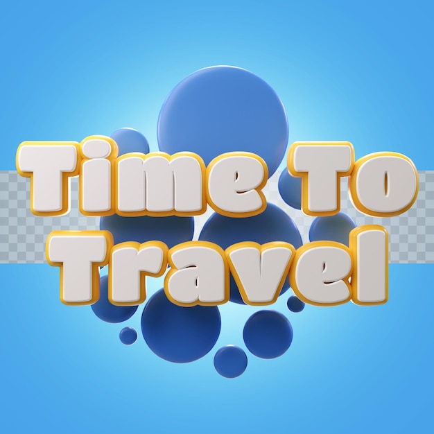 PSD 3d illustration time to travel text