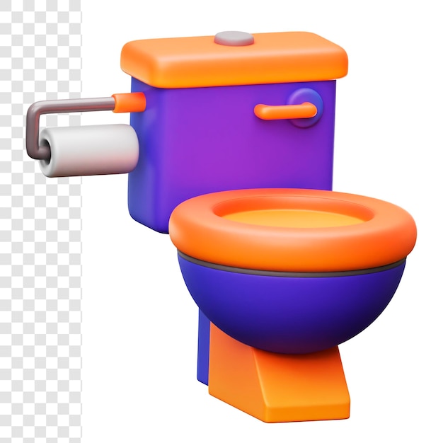 PSD 3d illustrazione toilette