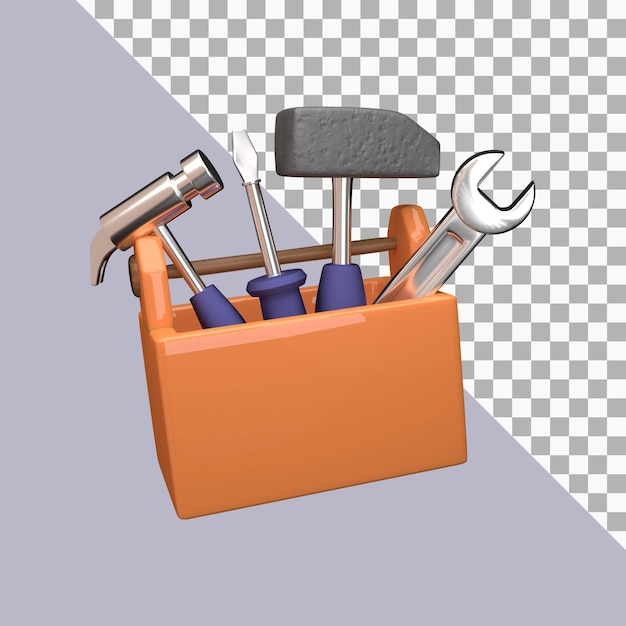 PSD 3d illustration of toolbox icon