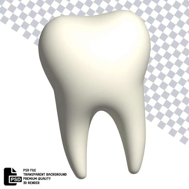 PSD 3d illustrazione del dente