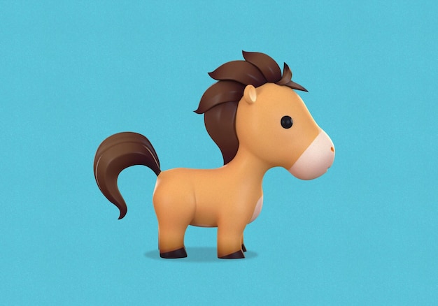 玩具馬的 3D 插圖