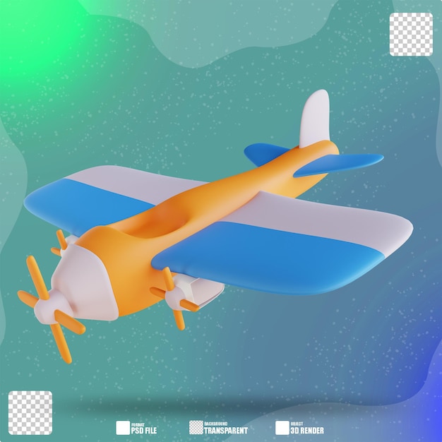 PSD 3d иллюстрации игрушки самолет 4