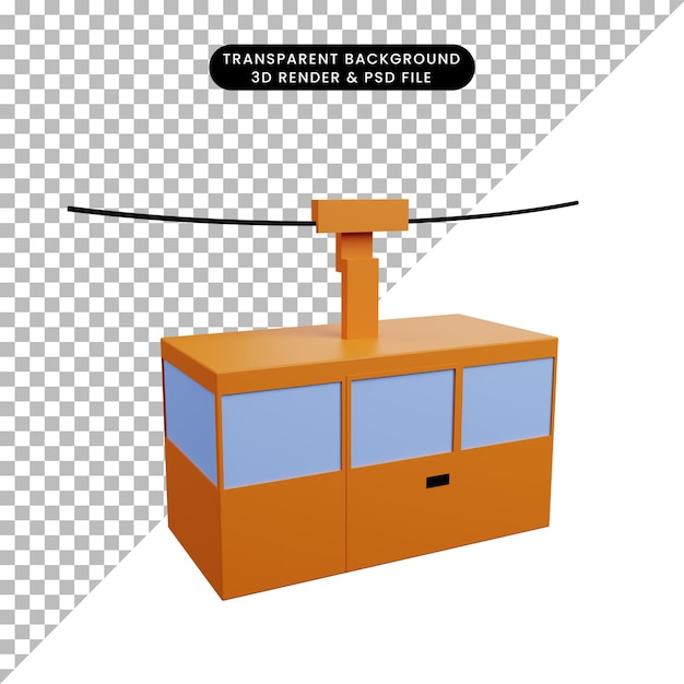 3d illustration of transportation hanging train